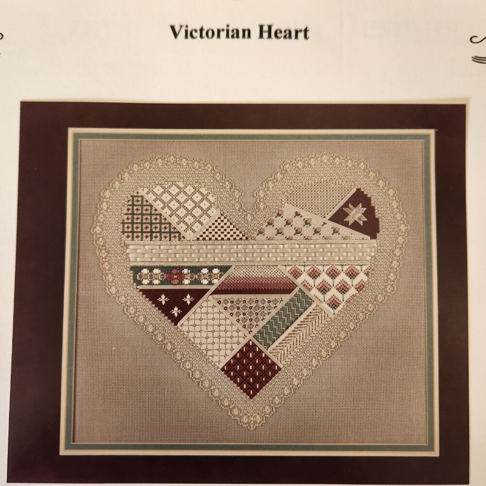 Lynne Tomlinson Designs Hand Embroidery Kit Victorian Heart 1993‎ Complete